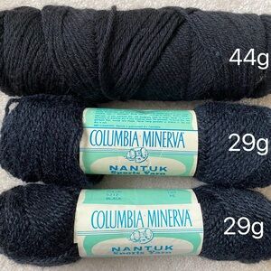 Lot of 3 Skeins Black Yarn